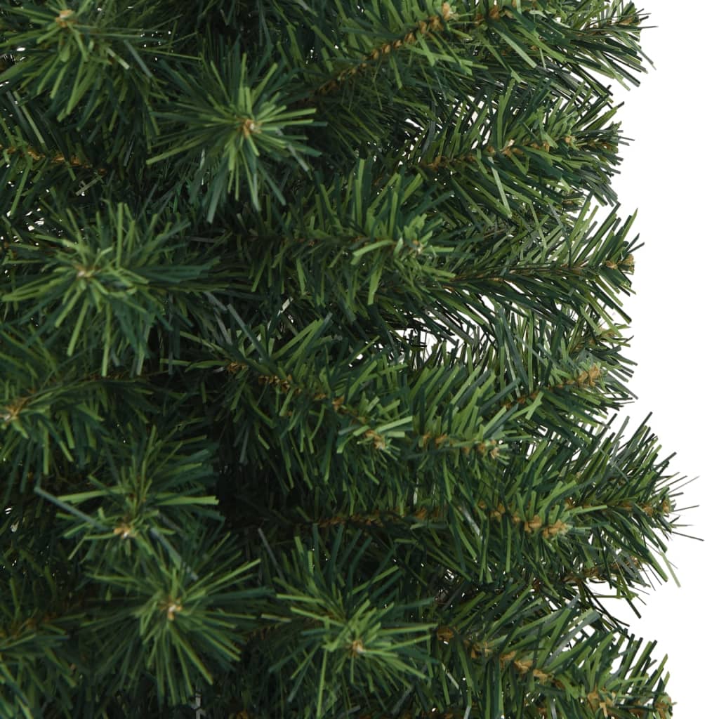 vidaXL Árbol de Navidad artificial delgado y soporte PVC verde 210 cm