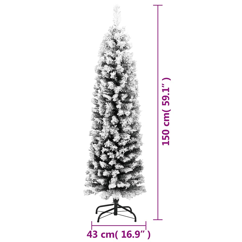 vidaXL Árbol de Navidad artificial verde con nieve PVC 150 cm