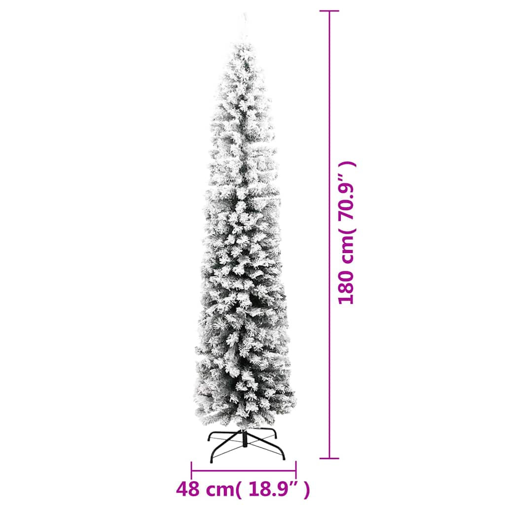 vidaXL Árbol de Navidad artificial verde con nieve PVC 180 cm