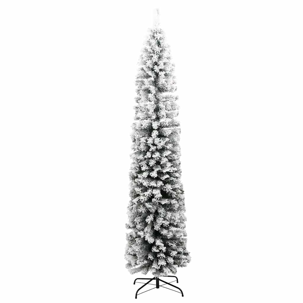 vidaXL Árbol de Navidad artificial verde con nieve PVC 210 cm