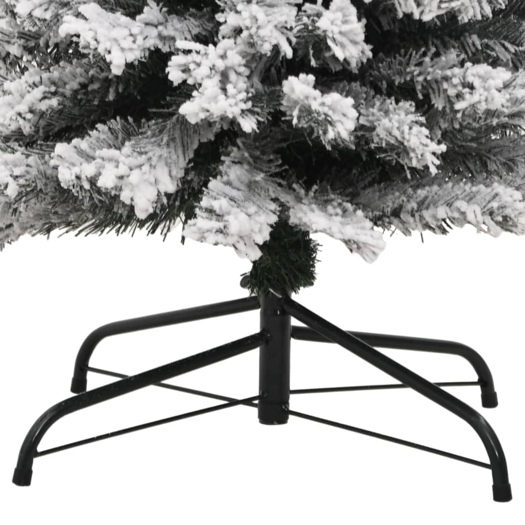 vidaXL Árbol de Navidad artificial verde con nieve PVC 210 cm