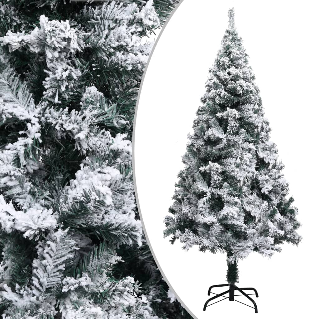 vidaXL Árbol de Navidad artificial verde con nieve 150 cm