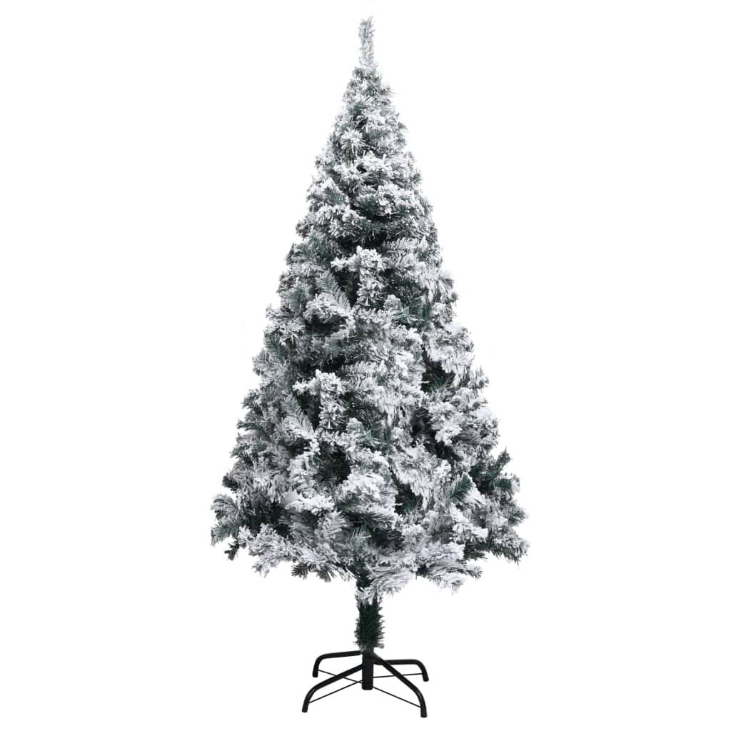 vidaXL Árbol de Navidad artificial verde con nieve 150 cm