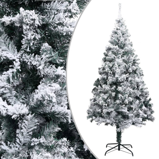 vidaXL Árbol de Navidad artificial verde con nieve 180 cm