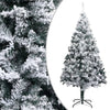 vidaXL Árbol de Navidad artificial verde con nieve 210 cm