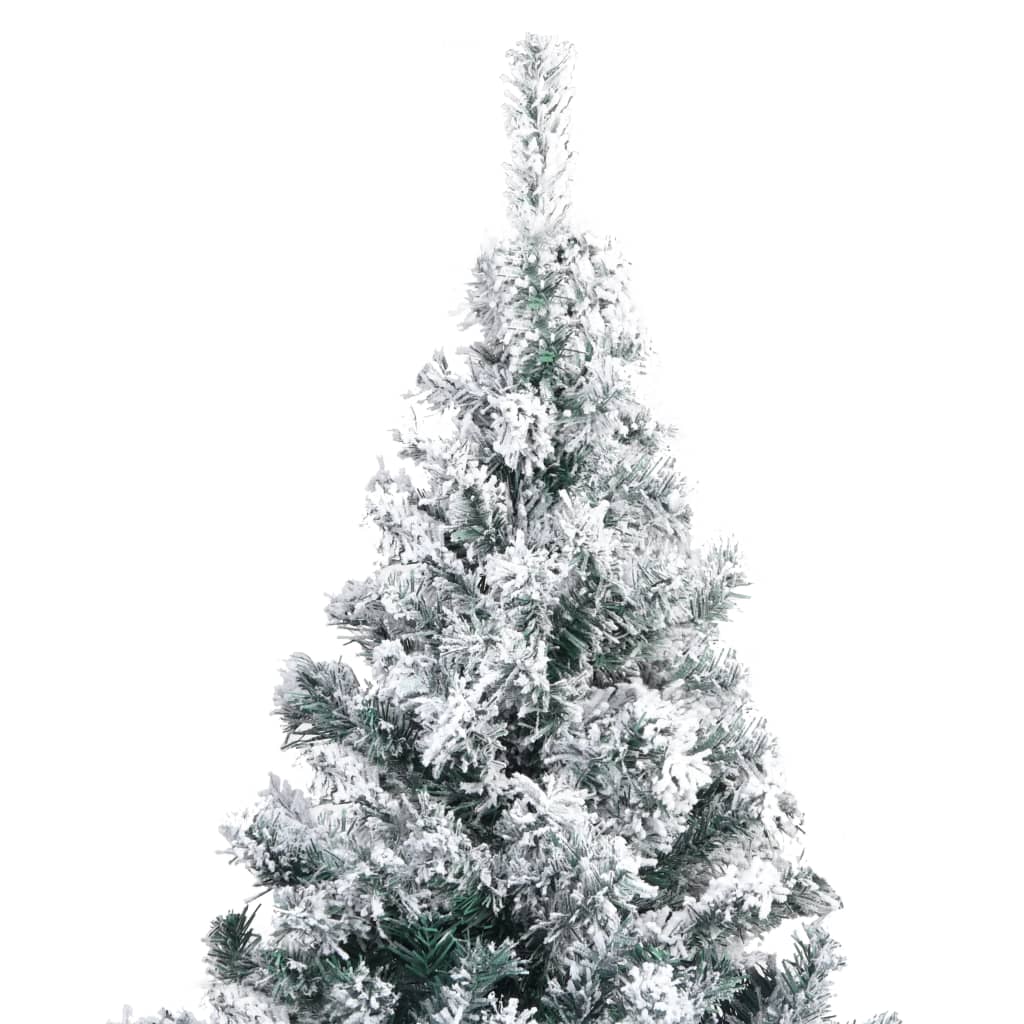 vidaXL Árbol de Navidad artificial verde con nieve 210 cm