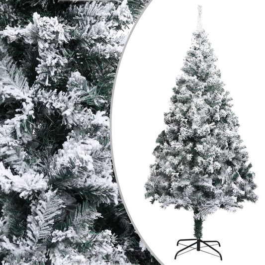 vidaXL Árbol de Navidad artificial verde con nieve 240 cm