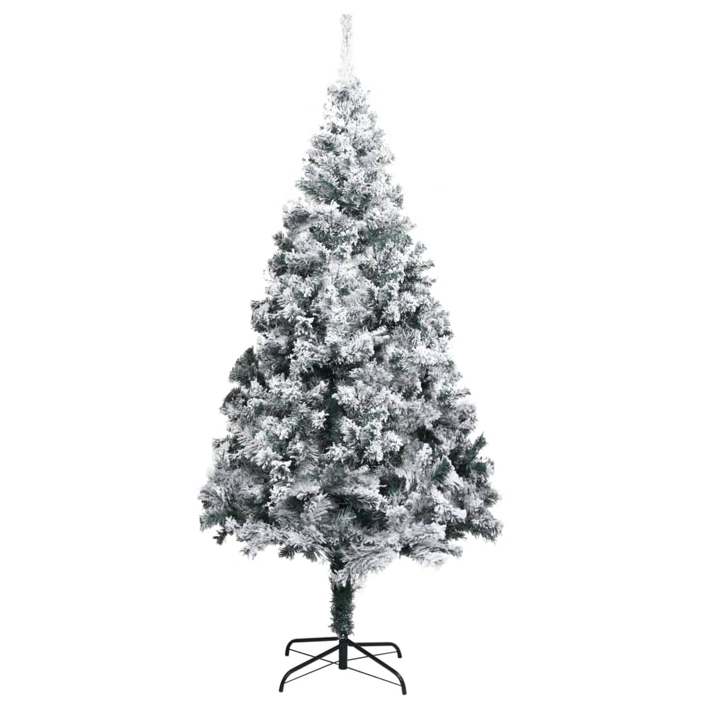 vidaXL Árbol de Navidad artificial verde con nieve 240 cm