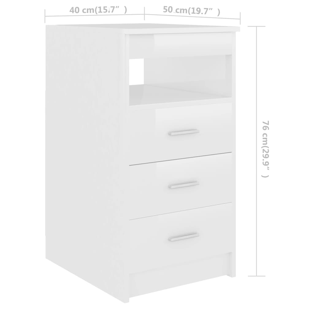 vidaXL Escritorio de madera de ingeniería blanco brillo 140x50x76 cm