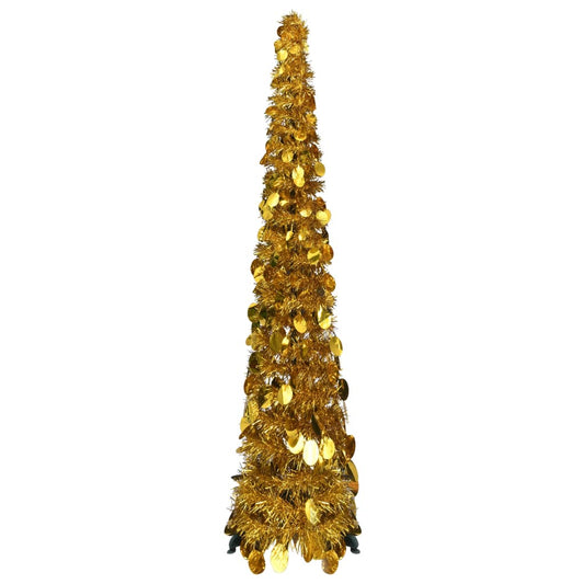 vidaXL Árbol de Navidad artificial emergente PET dorado 120 cm