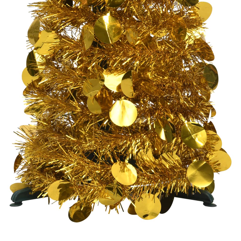 vidaXL Árbol de Navidad artificial emergente PET dorado 120 cm