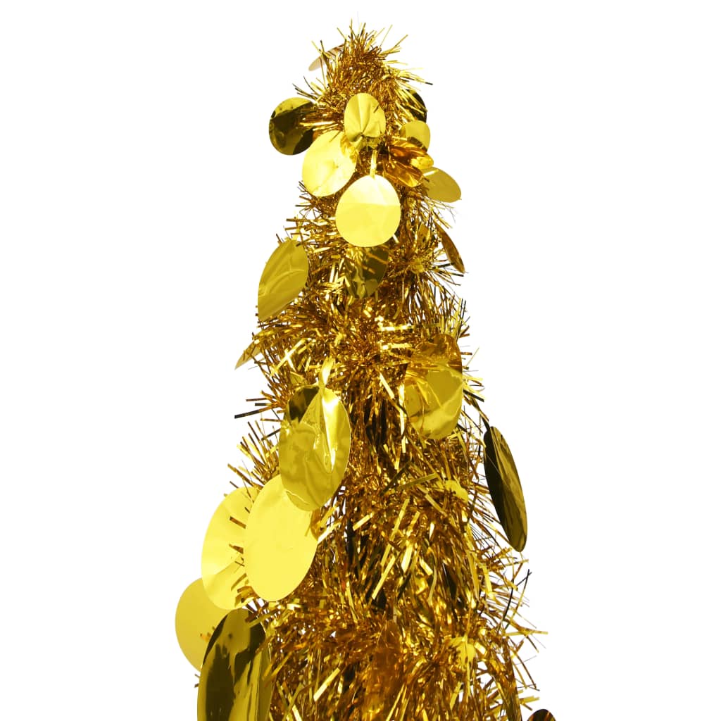 vidaXL Árbol de Navidad artificial emergente PET dorado 150 cm