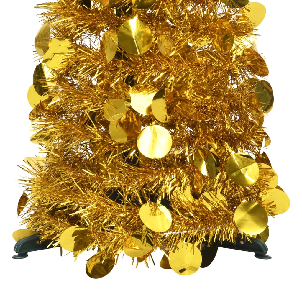 vidaXL Árbol de Navidad artificial emergente PET dorado 150 cm