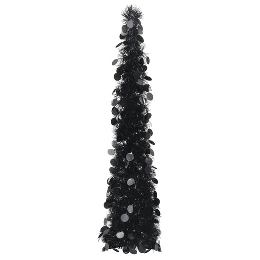 vidaXL Árbol de Navidad artificial emergente PET negro 120 cm