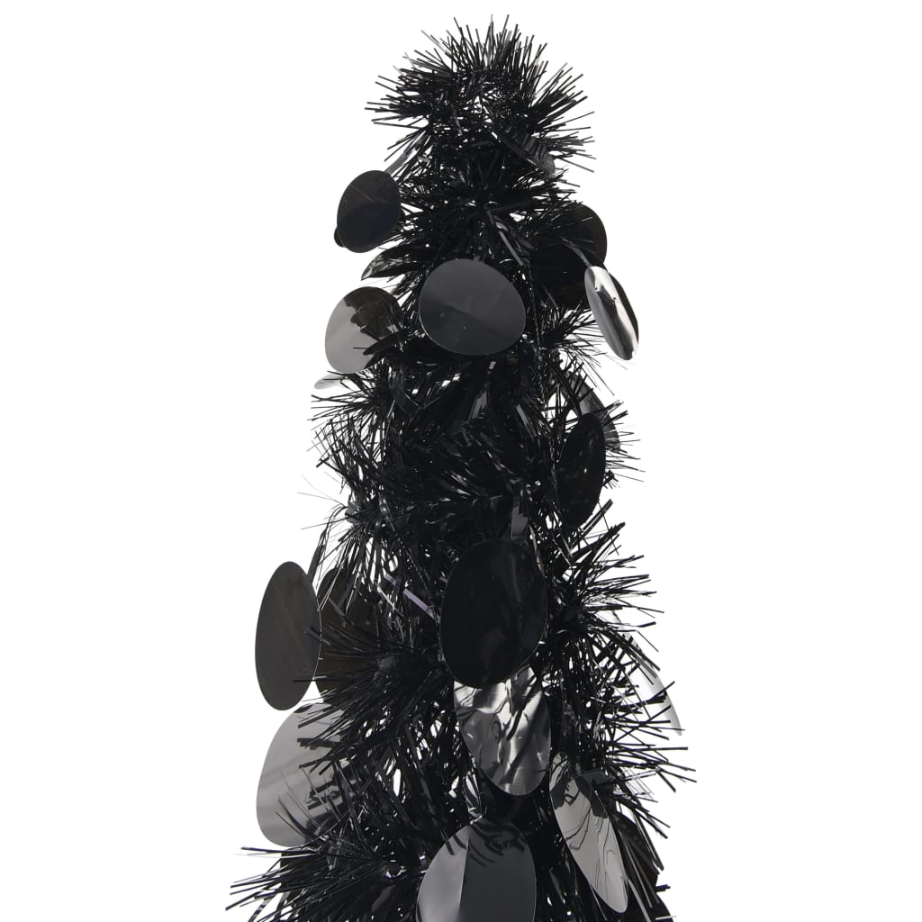 vidaXL Árbol de Navidad artificial emergente PET negro 120 cm