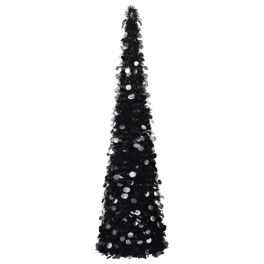 vidaXL Árbol de Navidad artificial emergente PET negro 150 cm