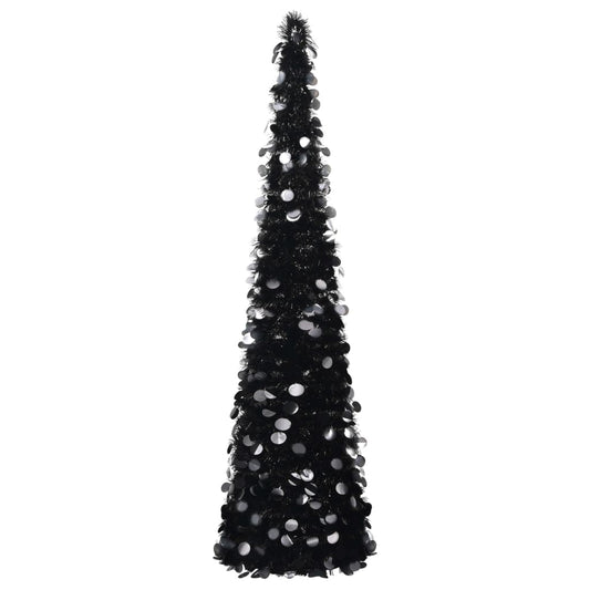 vidaXL Árbol de Navidad artificial emergente PET negro 150 cm