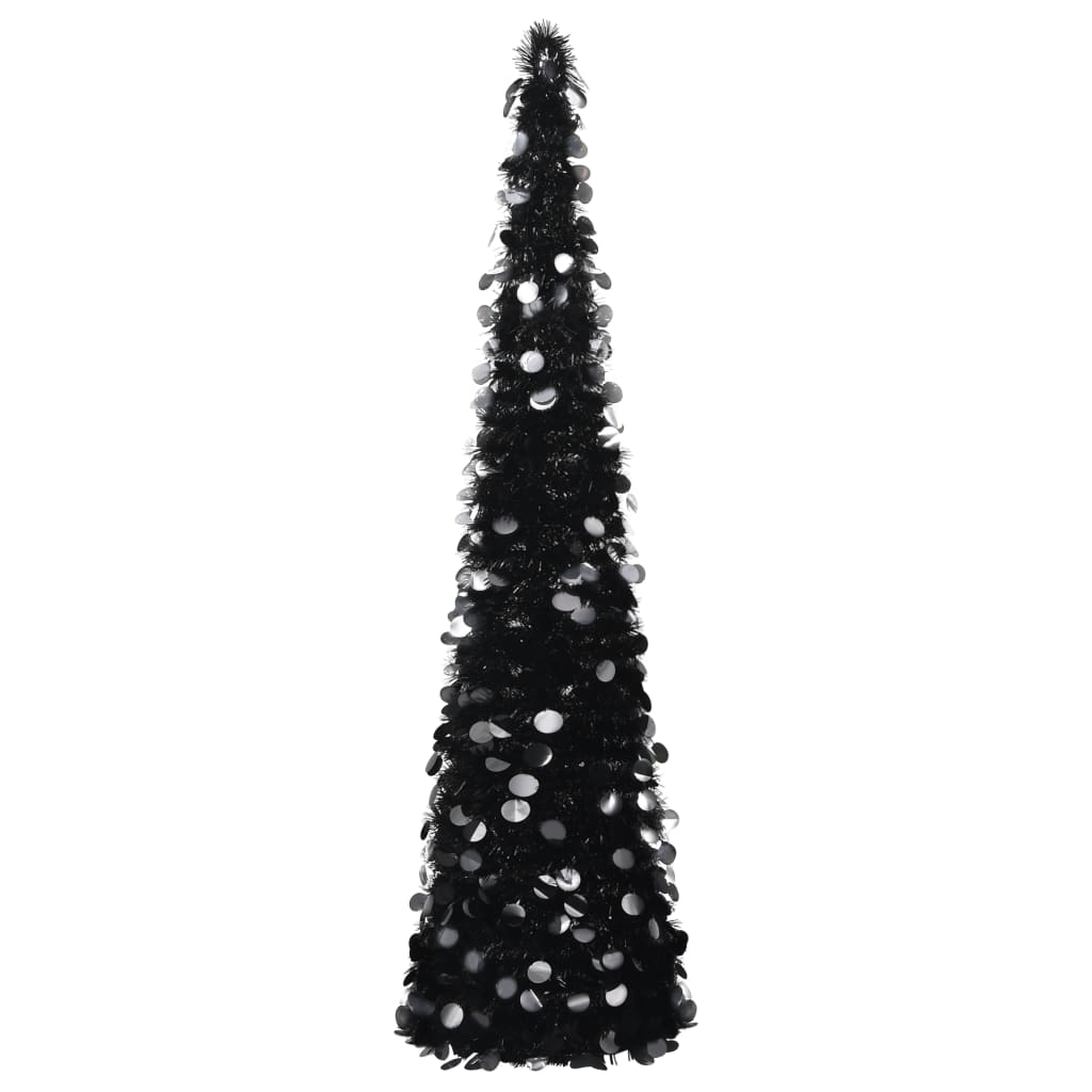 vidaXL Árbol de Navidad artificial emergente PET negro 180 cm