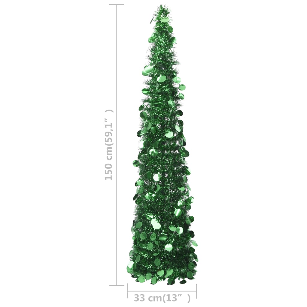 vidaXL Árbol de Navidad artificial emergente PET verde 150 cm