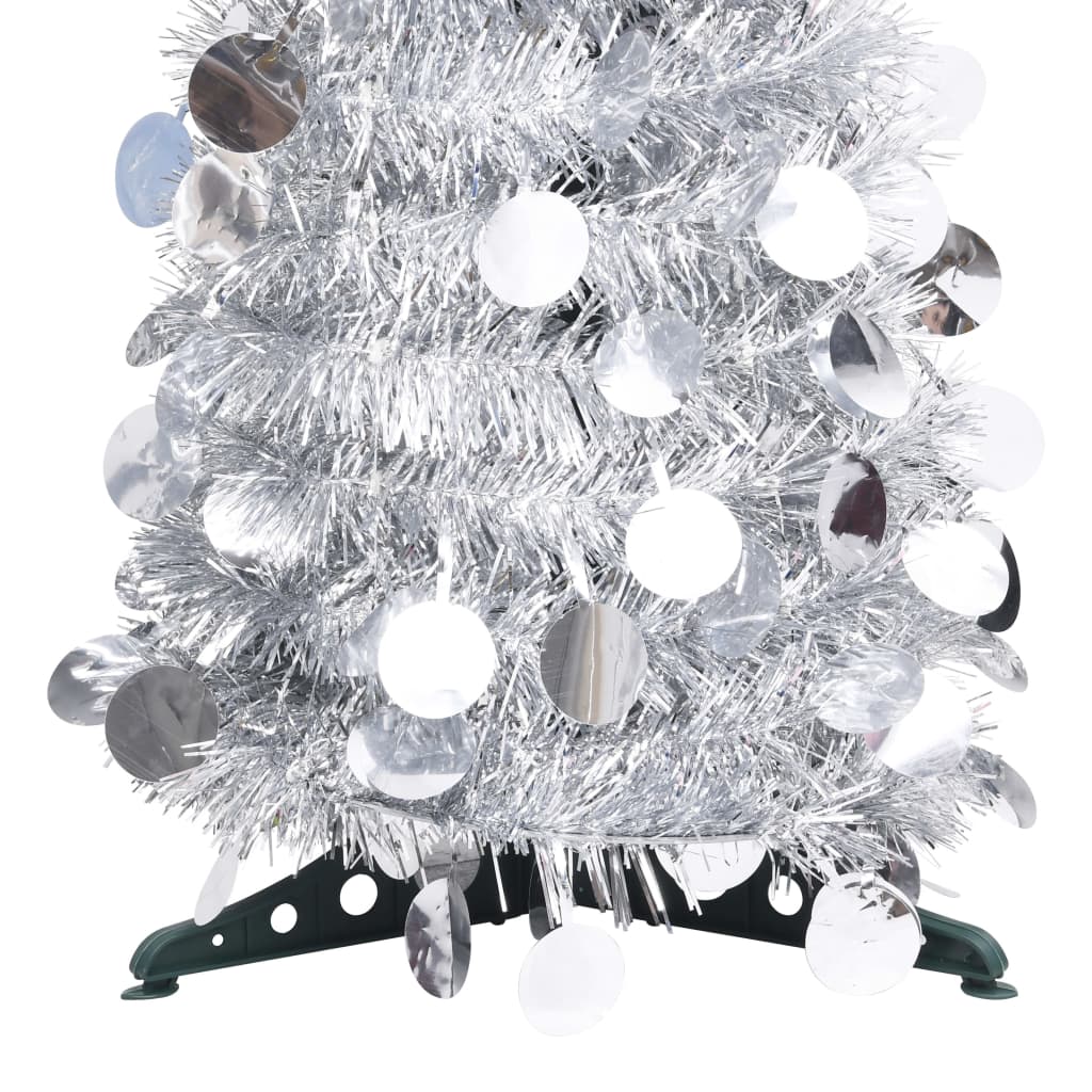 vidaXL Árbol de Navidad artificial emergente PET plateado 150 cm