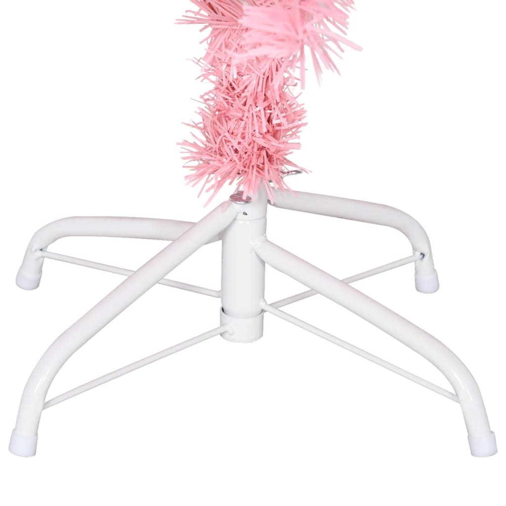 vidaXL Árbol de Navidad artificial con soporte PVC rosa 150 cm