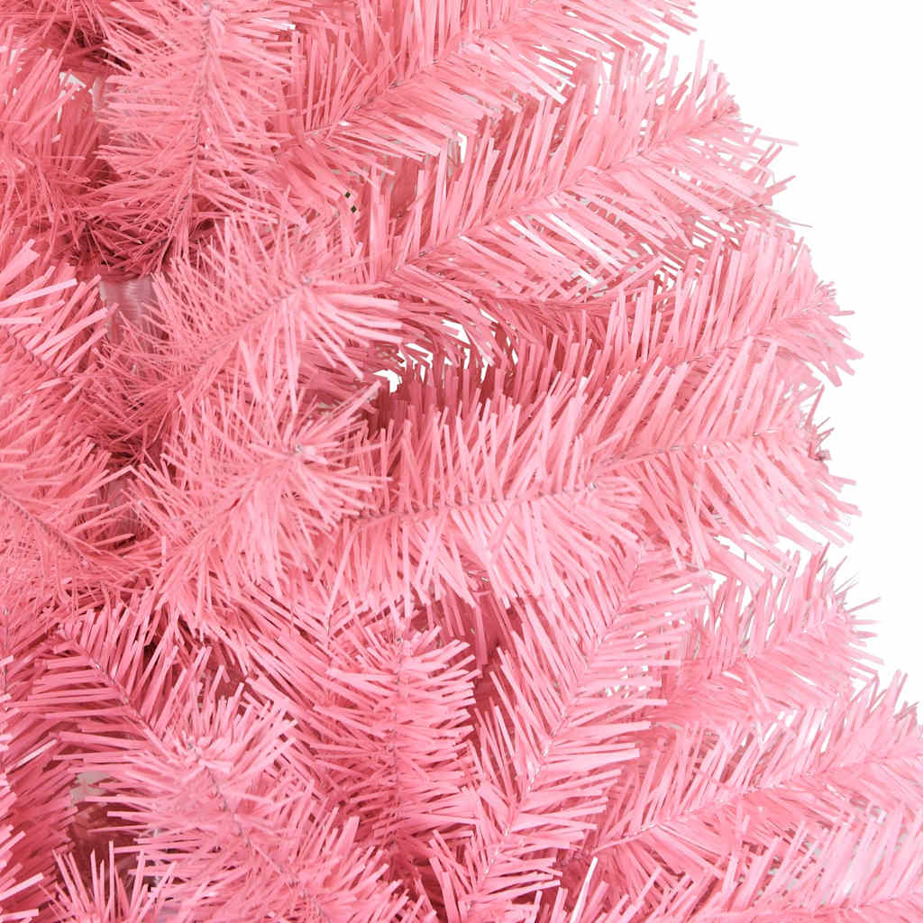 vidaXL Árbol de Navidad artificial con soporte PVC rosa 180 cm