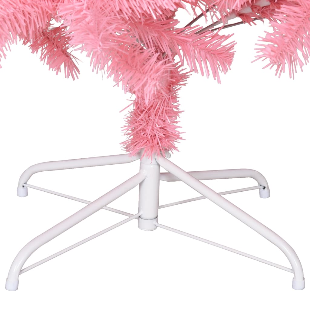 vidaXL Árbol de Navidad artificial con soporte PVC rosa 180 cm