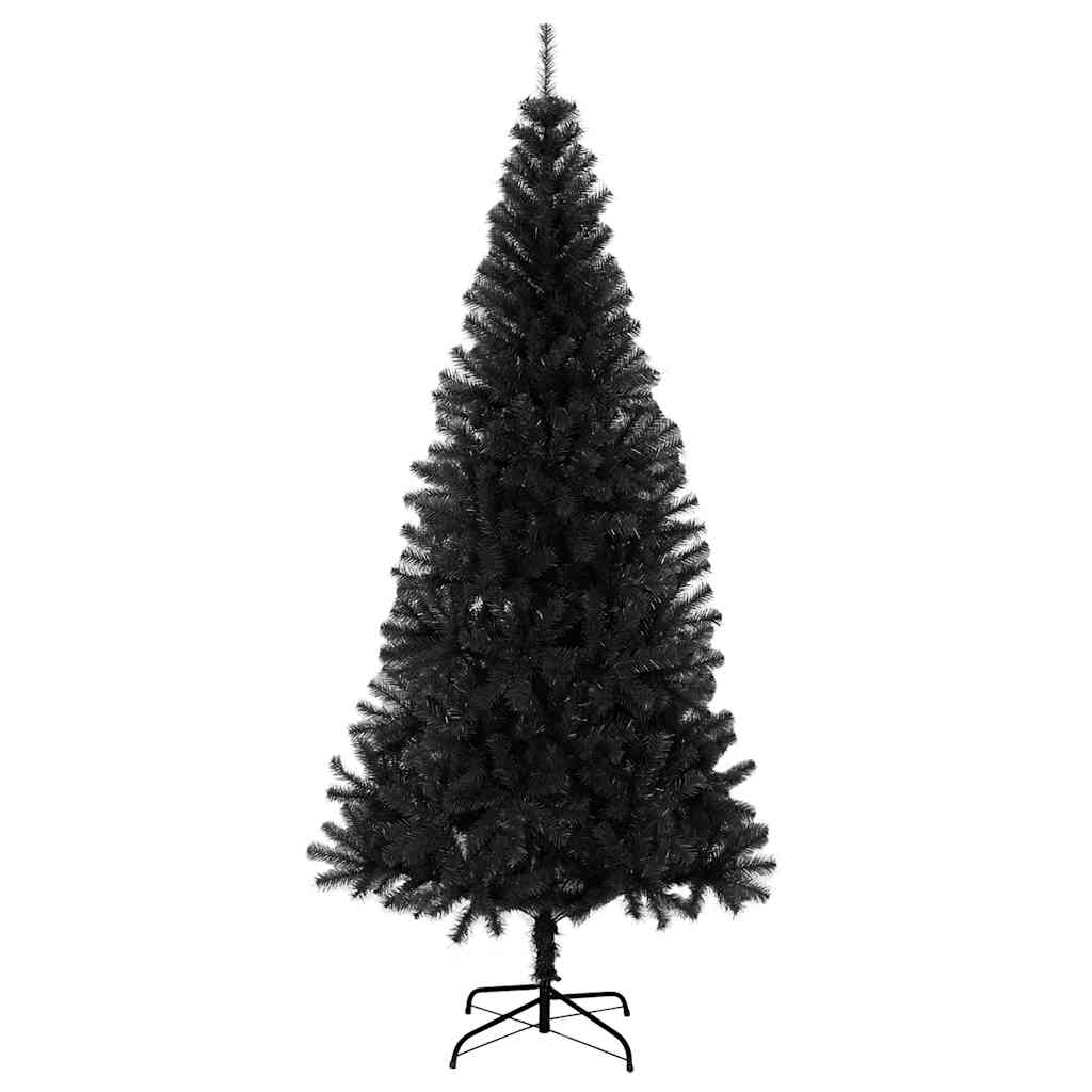 vidaXL Árbol de Navidad artificial con soporte PVC negro 180 cm