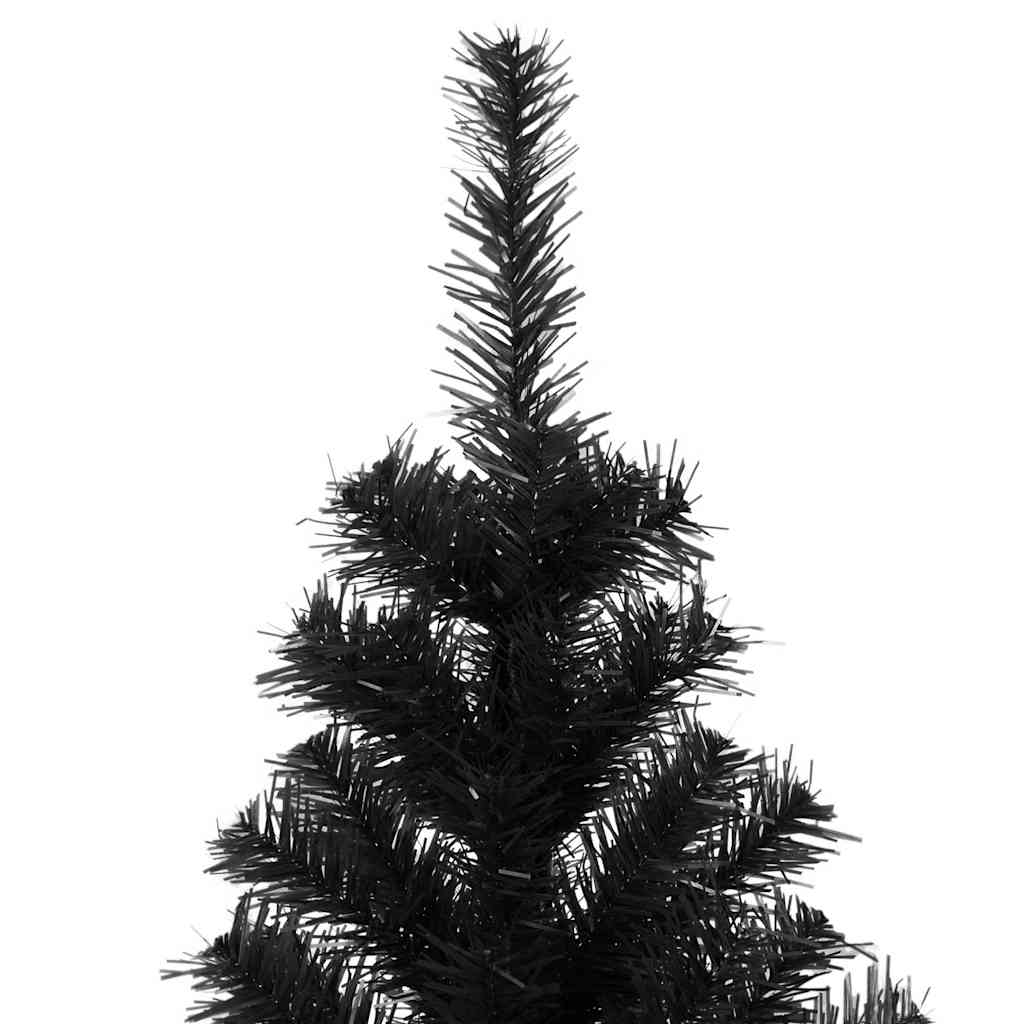 vidaXL Árbol de Navidad artificial con soporte PVC negro 180 cm