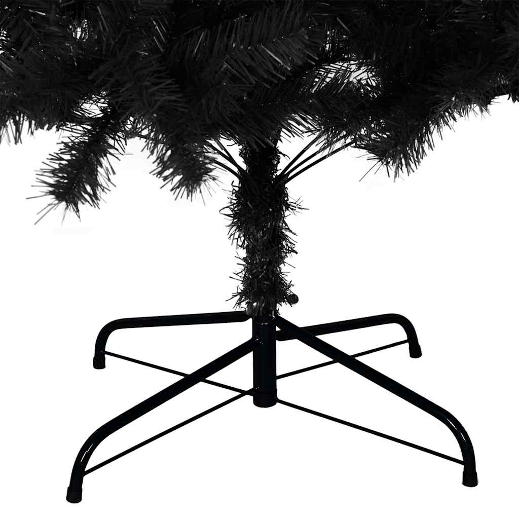 vidaXL Árbol de Navidad artificial con soporte PVC negro 180 cm