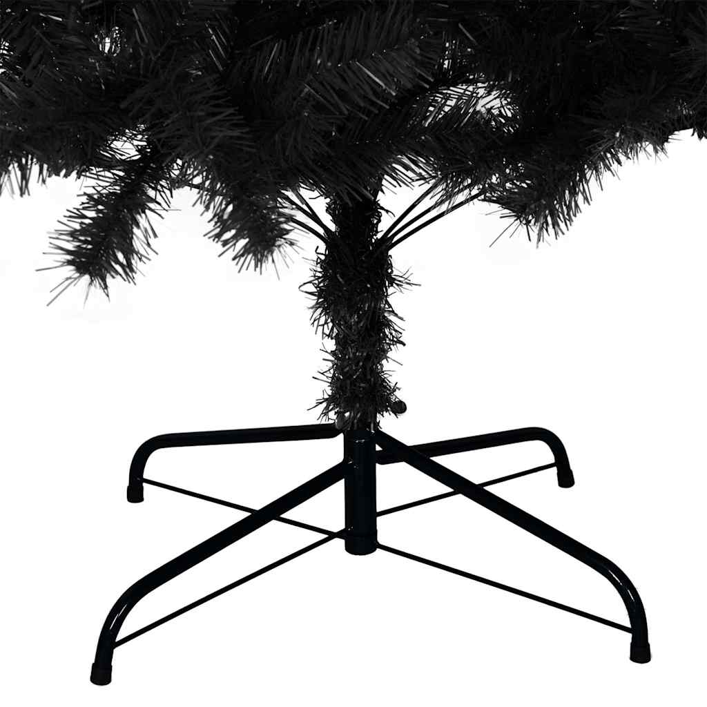 vidaXL Árbol de Navidad artificial con soporte PVC negro 210 cm