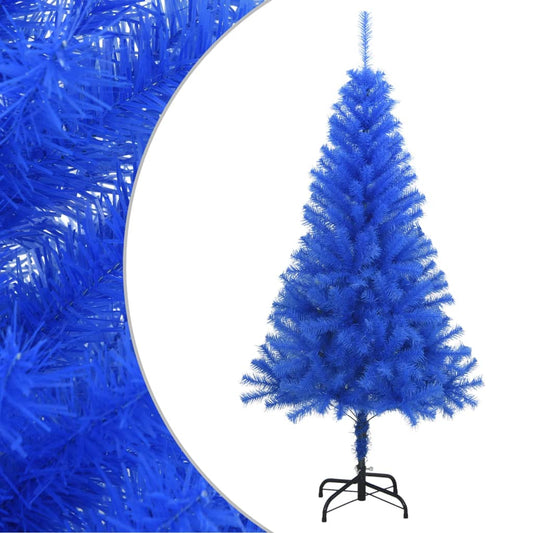 vidaXL Árbol de Navidad artificial con soporte PVC azul 150 cm