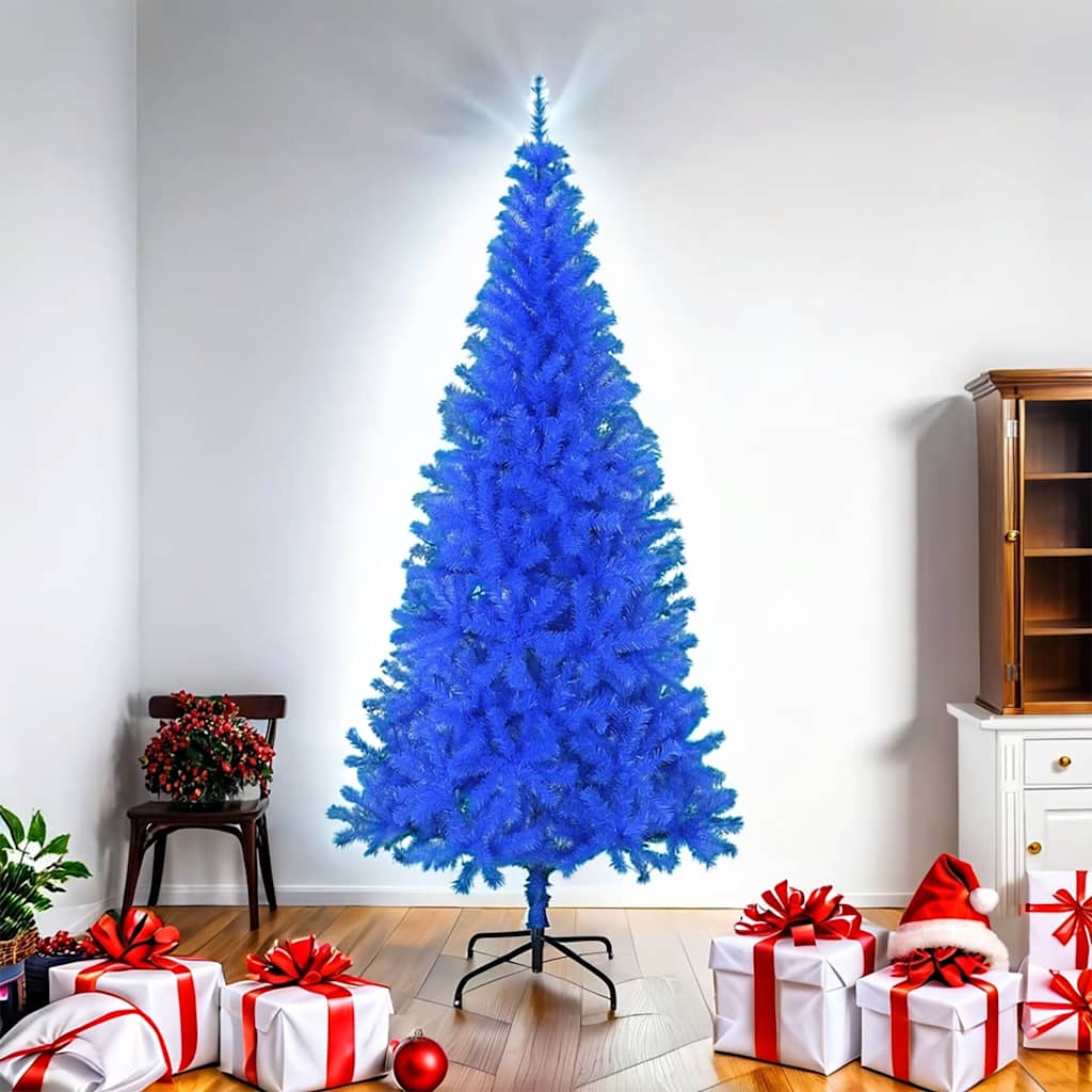 vidaXL Árbol de Navidad artificial con soporte PVC azul 180 cm