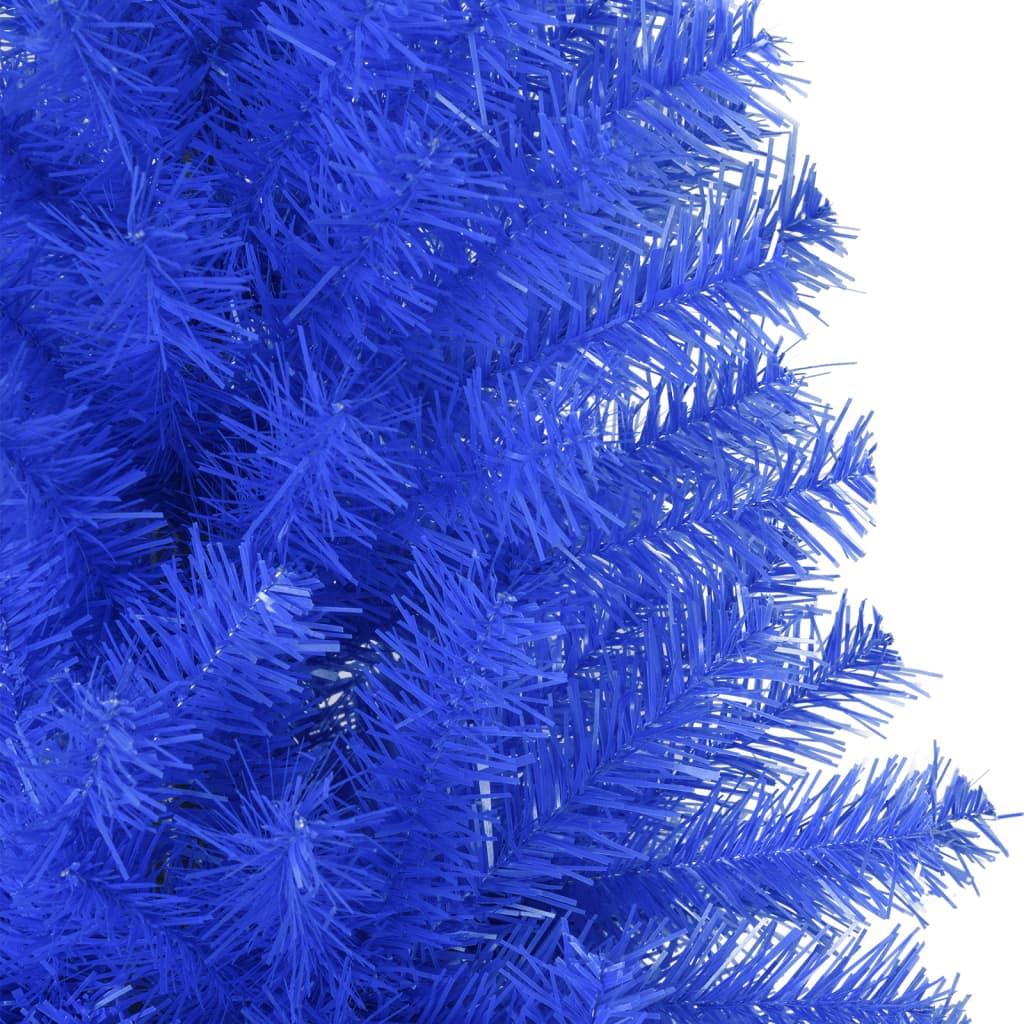 vidaXL Árbol de Navidad artificial con soporte PVC azul 210 cm