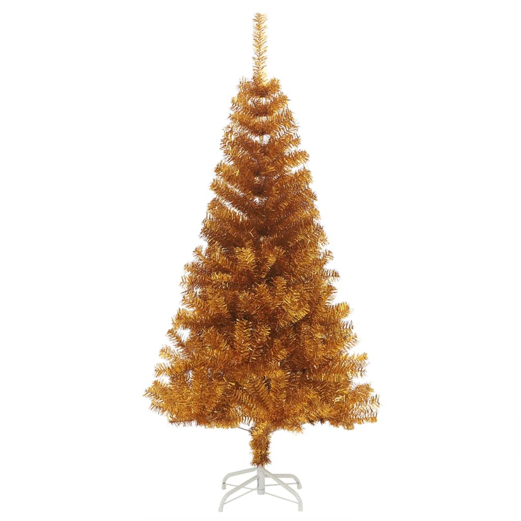 vidaXL Árbol de Navidad artificial con soporte PET dorado 150 cm