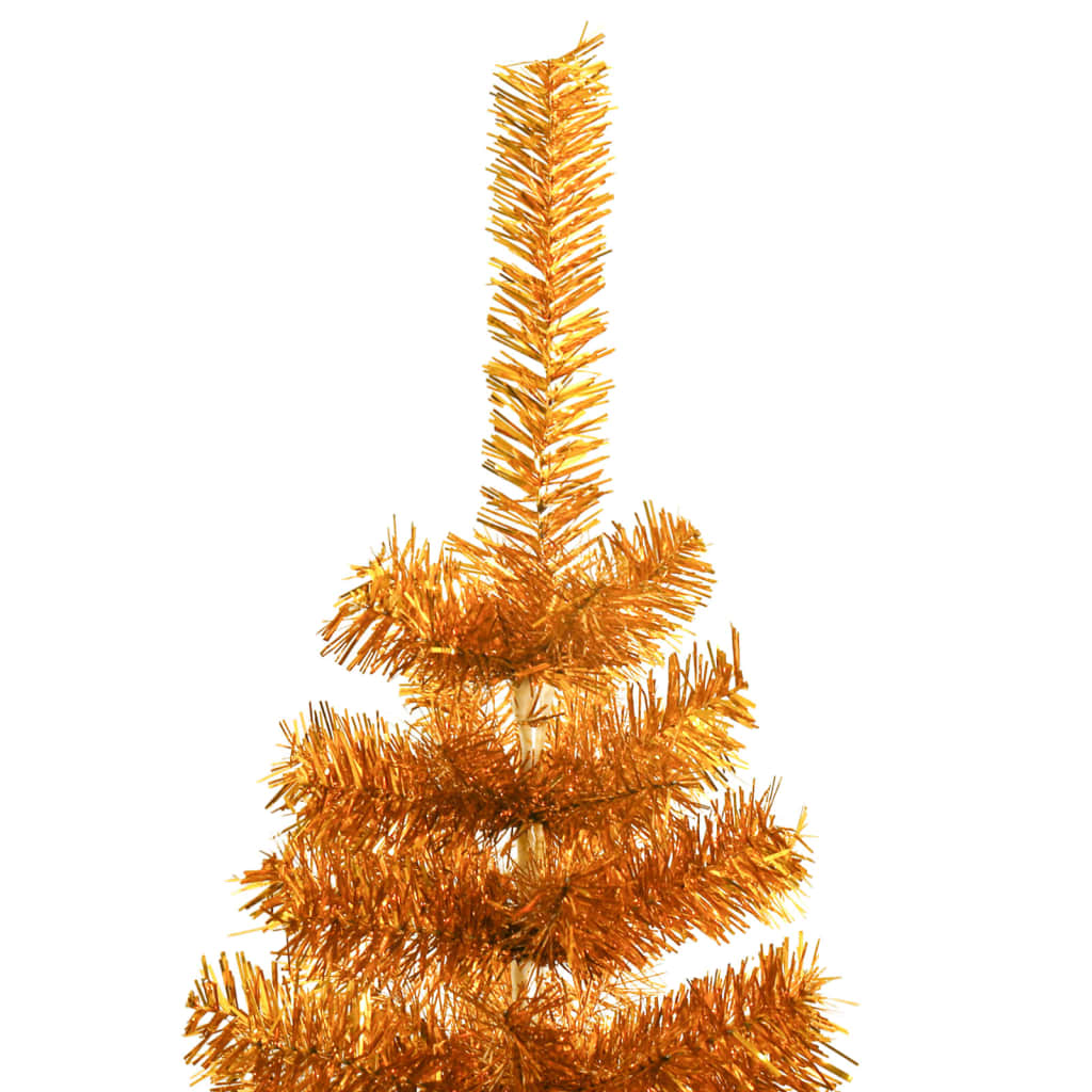 vidaXL Árbol de Navidad artificial con soporte PET dorado 150 cm