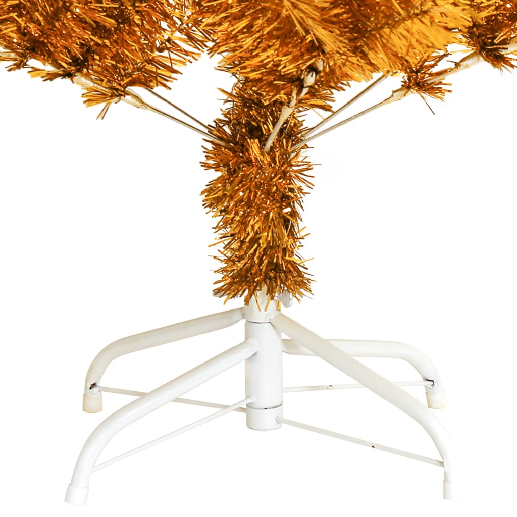 vidaXL Árbol de Navidad artificial con soporte PET dorado 150 cm