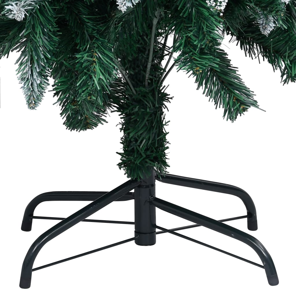 vidaXL Árbol de Navidad artificial con piñas y nieve blanca 150 cm