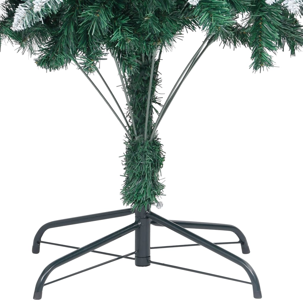 vidaXL Árbol de Navidad artificial con piñas y nieve blanca 210 cm