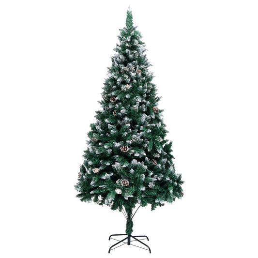 vidaXL Árbol de Navidad artificial con piñas y nieve blanca 240 cm