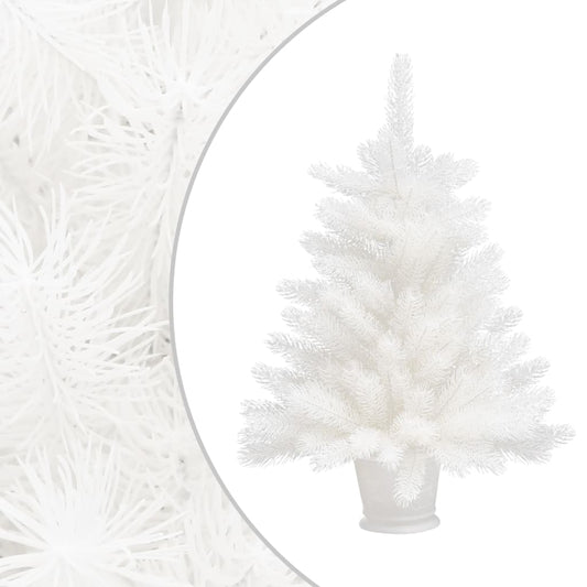 vidaXL Árbol artificial de Navidad con hojas realistas blanco 65 cm