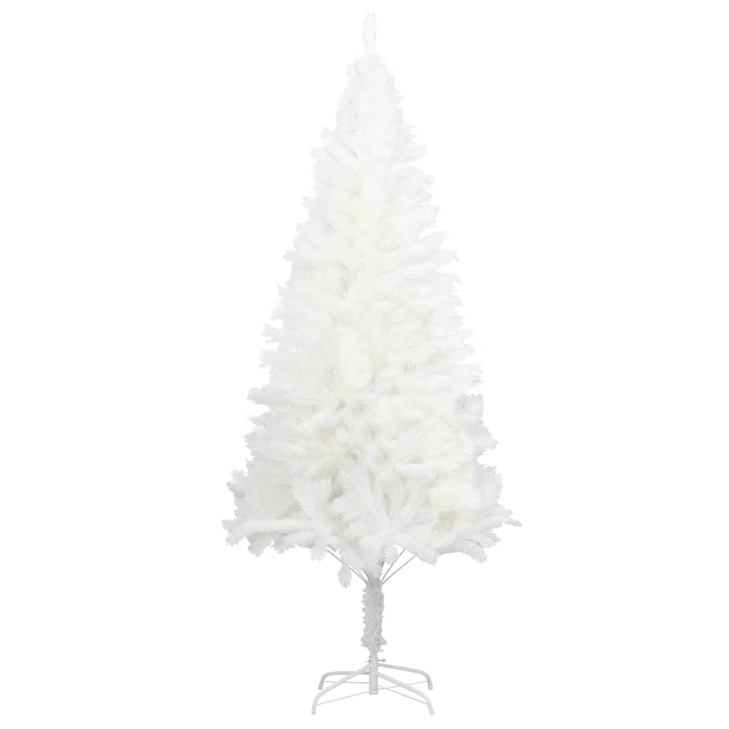 vidaXL Árbol artificial de Navidad con hojas realistas blanco 120 cm