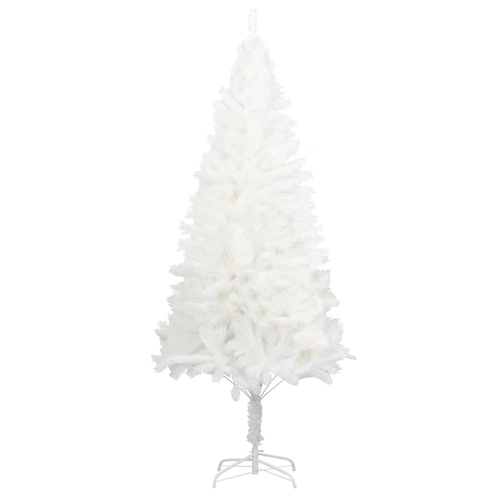 vidaXL Árbol artificial de Navidad con hojas realistas blanco 180 cm