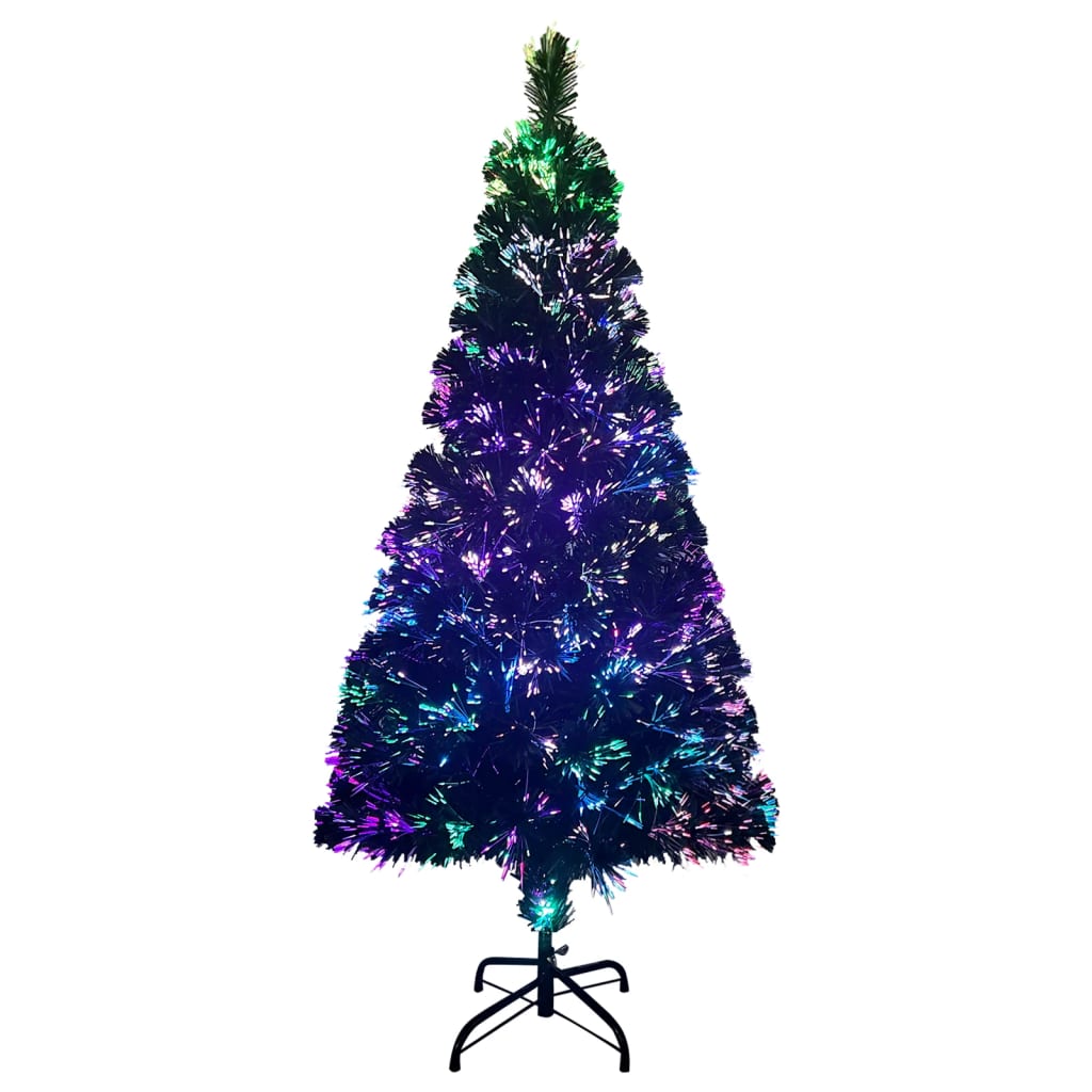 vidaXL Árbol de Navidad artificial y soporte verde fibra óptica 120 cm