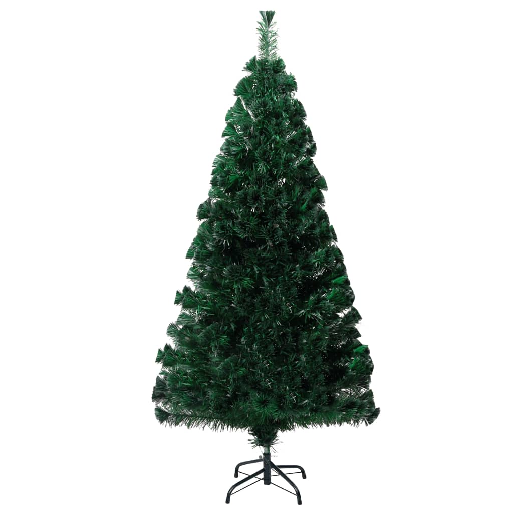 vidaXL Árbol de Navidad artificial y soporte verde fibra óptica 120 cm