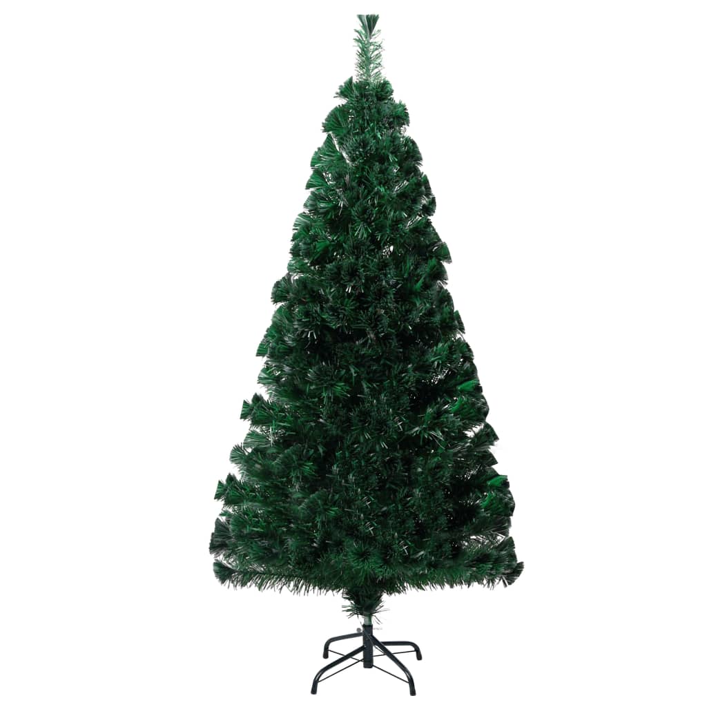 vidaXL Árbol de Navidad artificial y soporte fibra óptica verde 150 cm