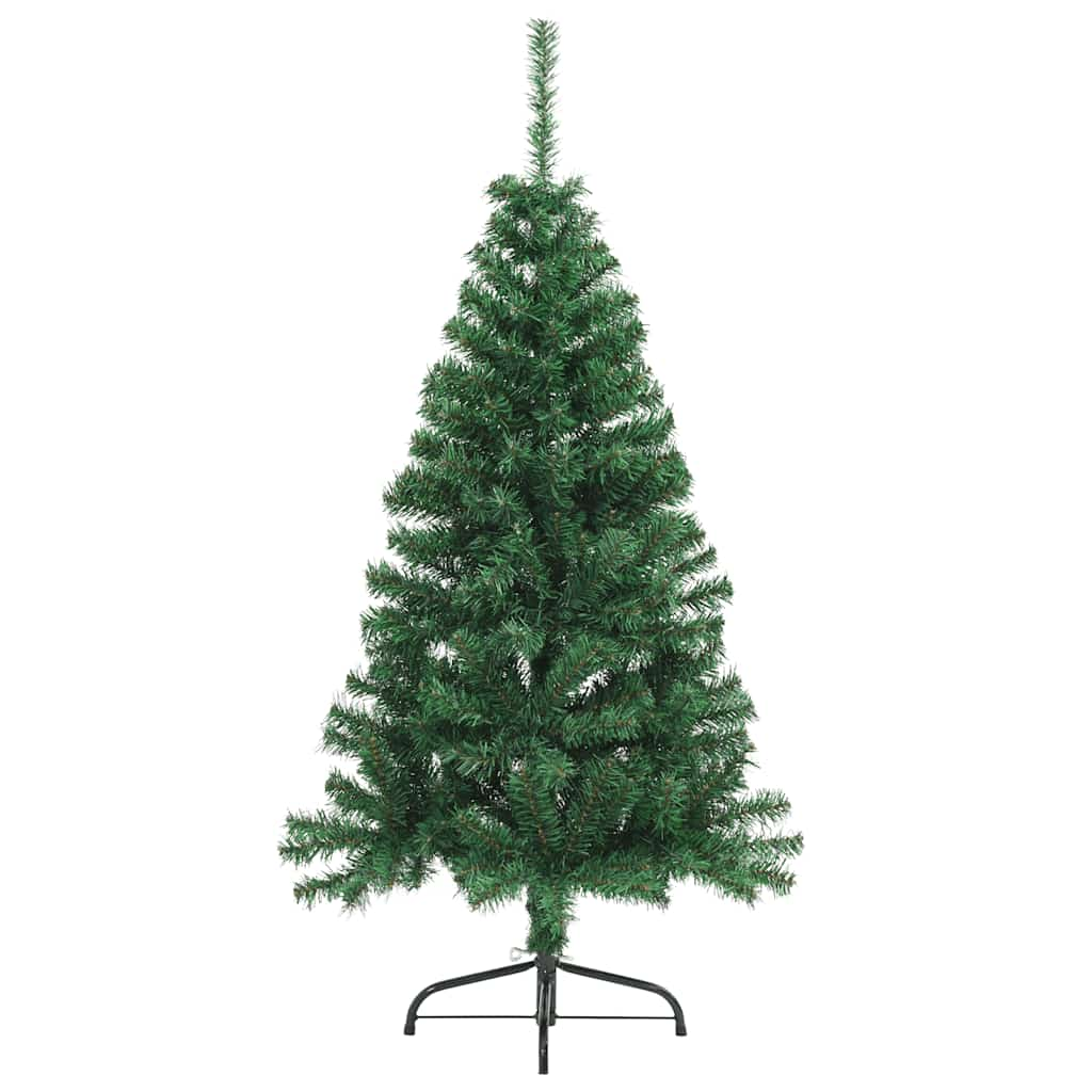 vidaXL Medio árbol de Navidad artificial con soporte PVC verde 150 cm