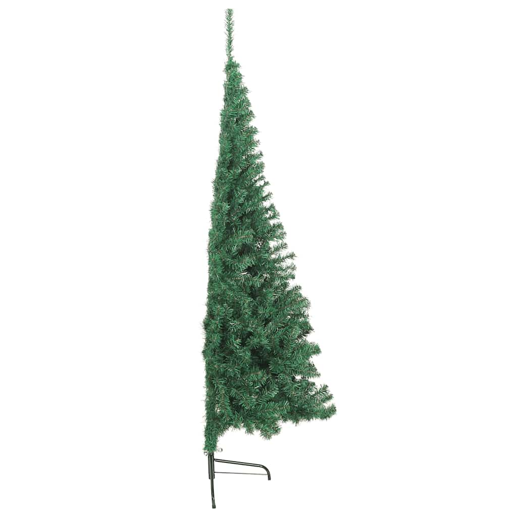 vidaXL Medio árbol de Navidad artificial con soporte PVC verde 180 cm