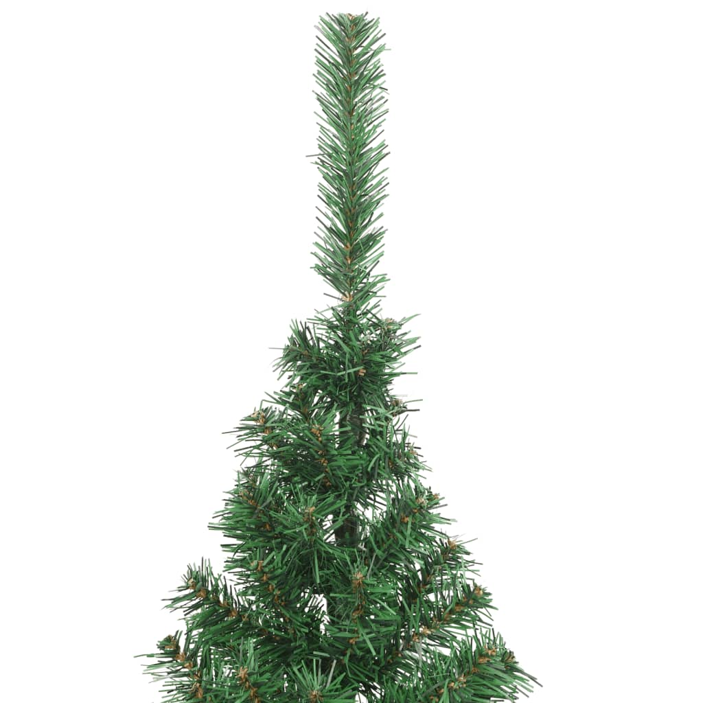 vidaXL Medio árbol de Navidad artificial con soporte PVC verde 180 cm