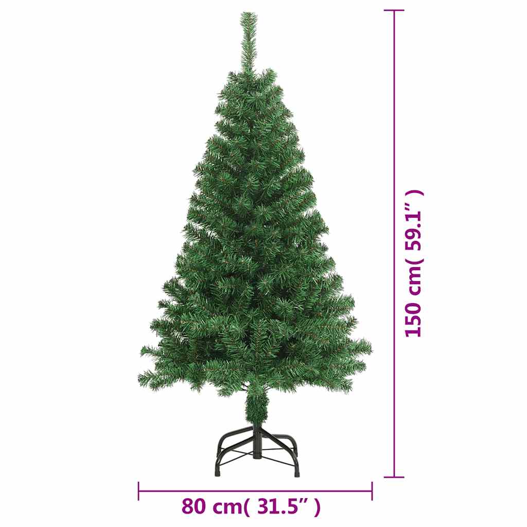 vidaXL Árbol de Navidad artificial con ramas gruesas PVC verde 150 cm